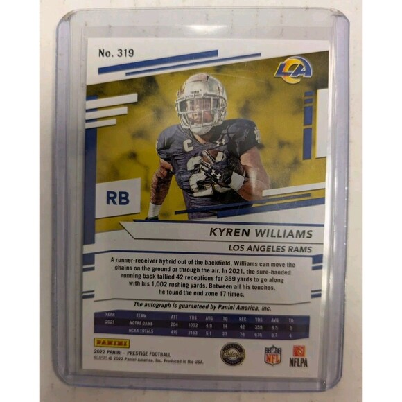 KYREN WILLIAMS RC AUTO /199 2022 Panini Prestige RED Xtra Points Rookie RAMS - Picture 5 of 5